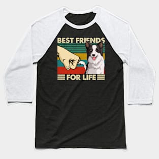 Sleek and Spirited Border Collie Dog Best Friends For Life Baseball T-Shirt